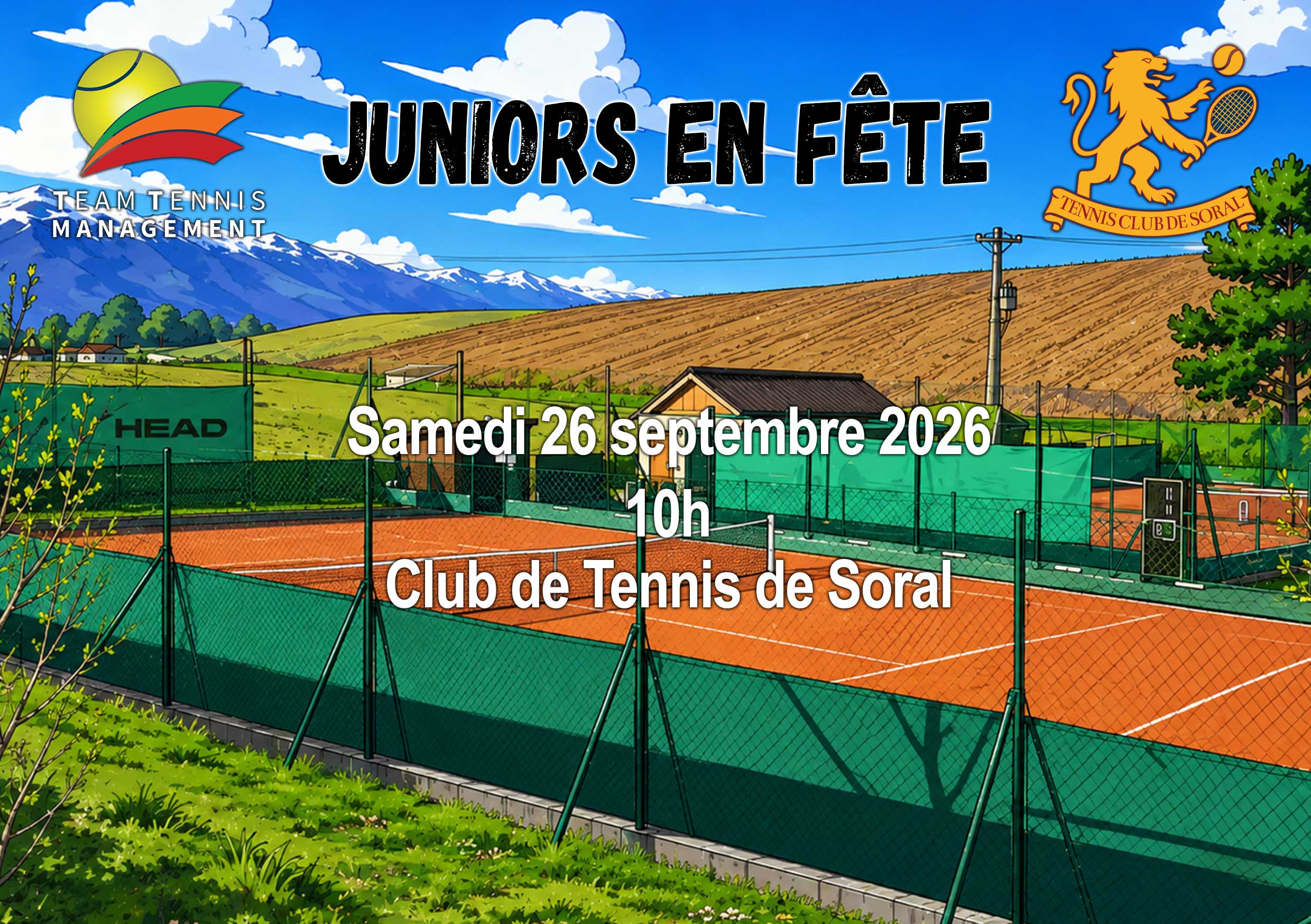 Affiche Juniors en fête - samedi 26 septembre 2026 à 10h, Club de Tennis de Soral